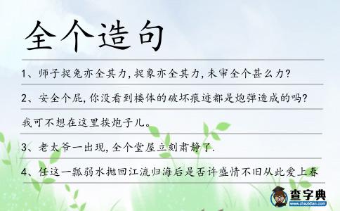 全個造句