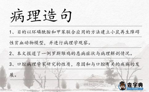 病理造句
