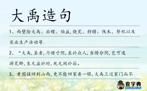 大禹造句