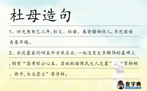 杜母造句