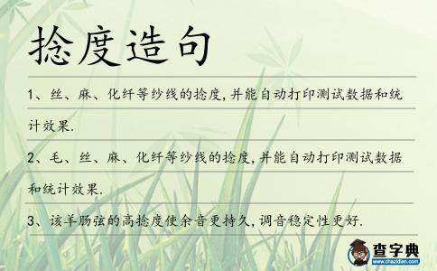 捻度造句