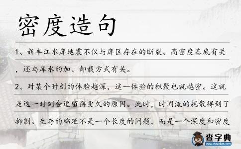 密度造句