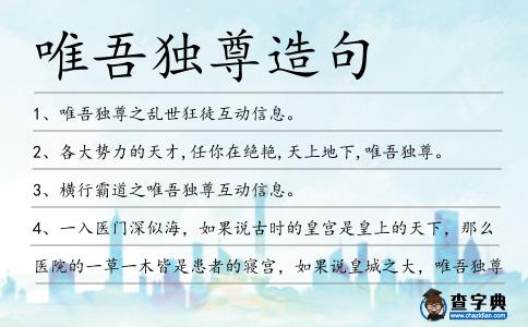 唯吾獨尊造句