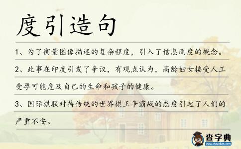 度引造句