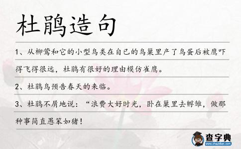 杜鵑造句