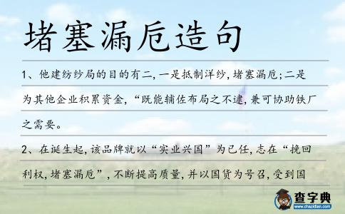 堵塞漏卮造句