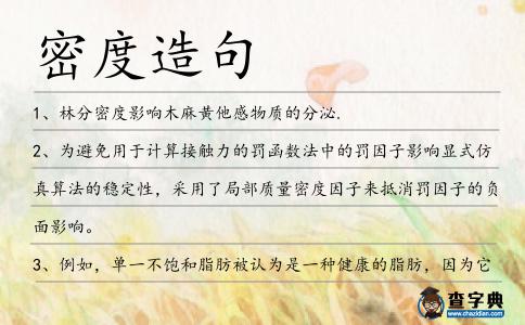 密度造句
