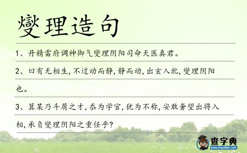 燮理造句