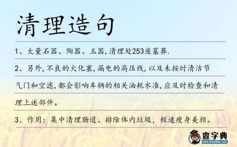 清理造句