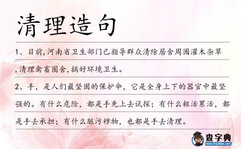 清理造句