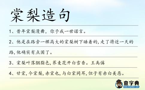 棠梨造句