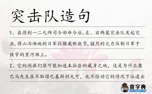 突擊隊造句