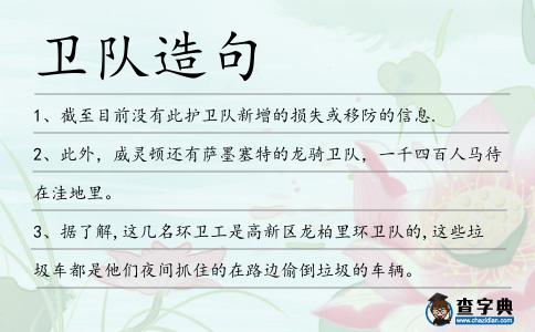 衛隊造句