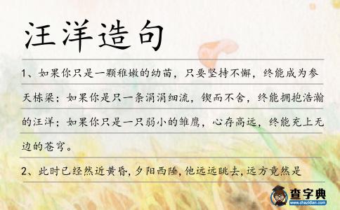 汪洋造句