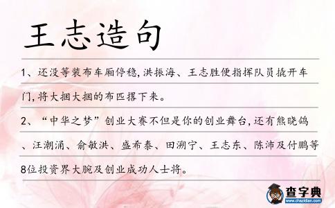 王志造句