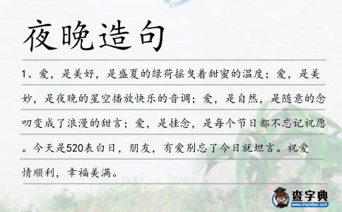 夜晚造句