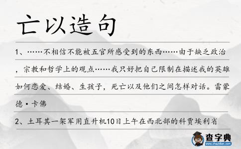 亡以造句