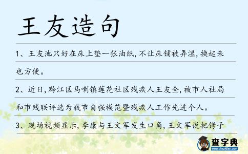 王友造句