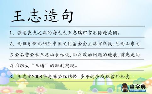 王志造句