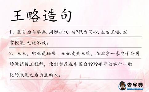 王略造句