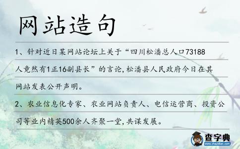 網(wǎng)站造句