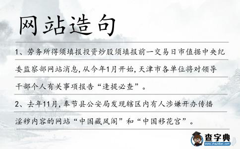 網站造句