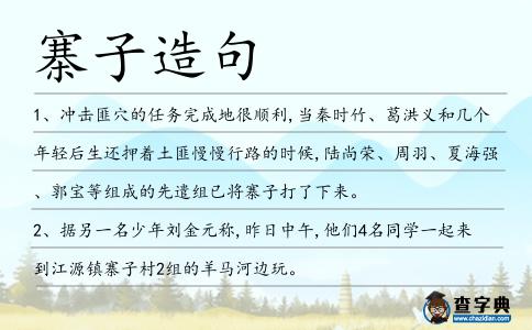 寨子造句
