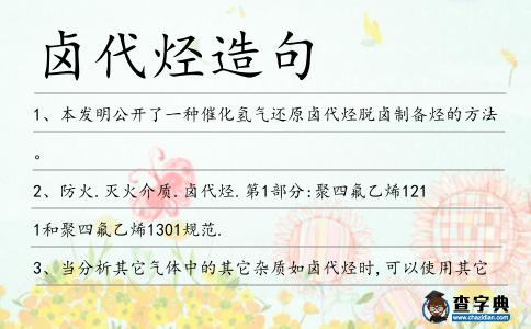 鹵代烴造句
