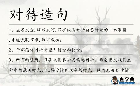 對待造句