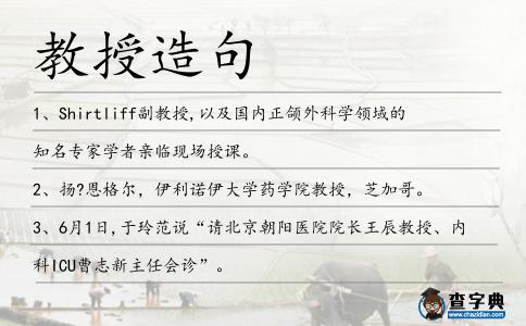 教授造句