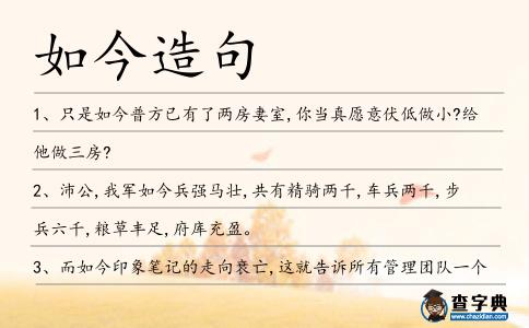 如今造句