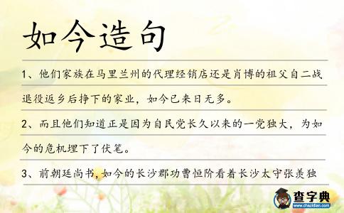 如今造句