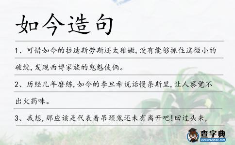 如今造句
