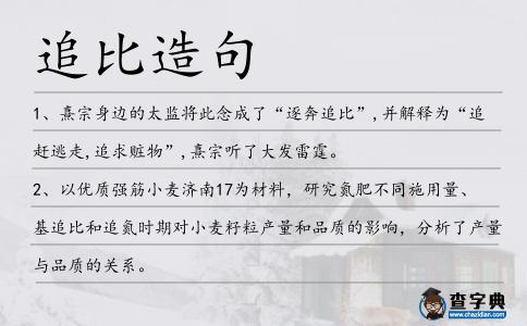 追比造句