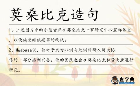 莫桑比克造句