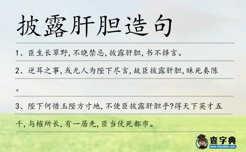 披露肝膽造句