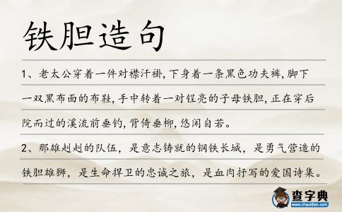 鐵膽造句