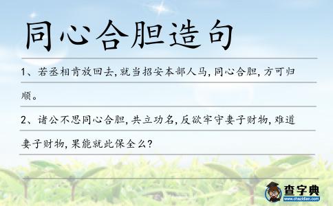 同心合膽造句
