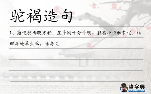 駝褐造句