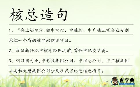 核總造句