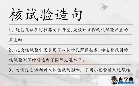 核試驗造句