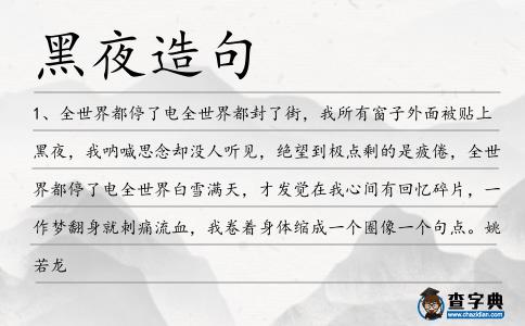黑夜造句