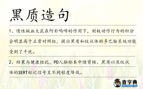 黑質造句