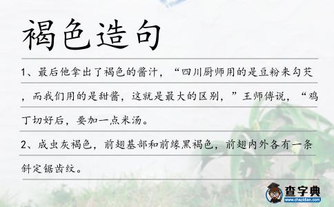 褐色造句