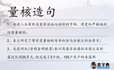 量核造句
