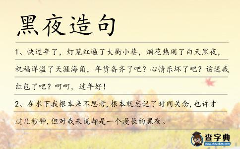 黑夜造句