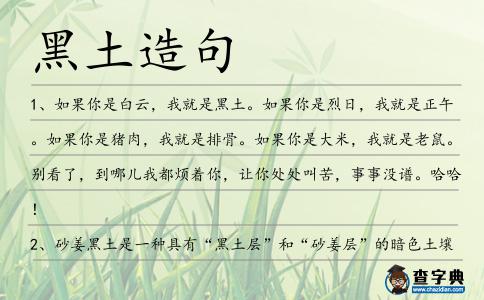 黑土造句