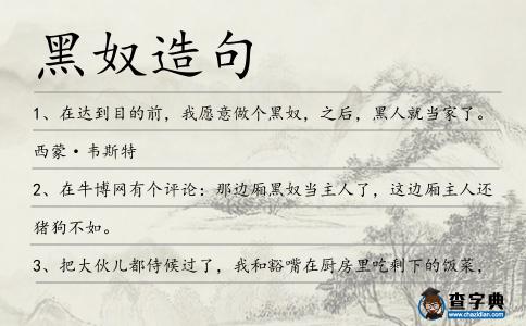 黑奴造句