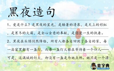 黑夜造句