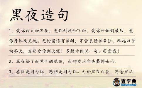 黑夜造句